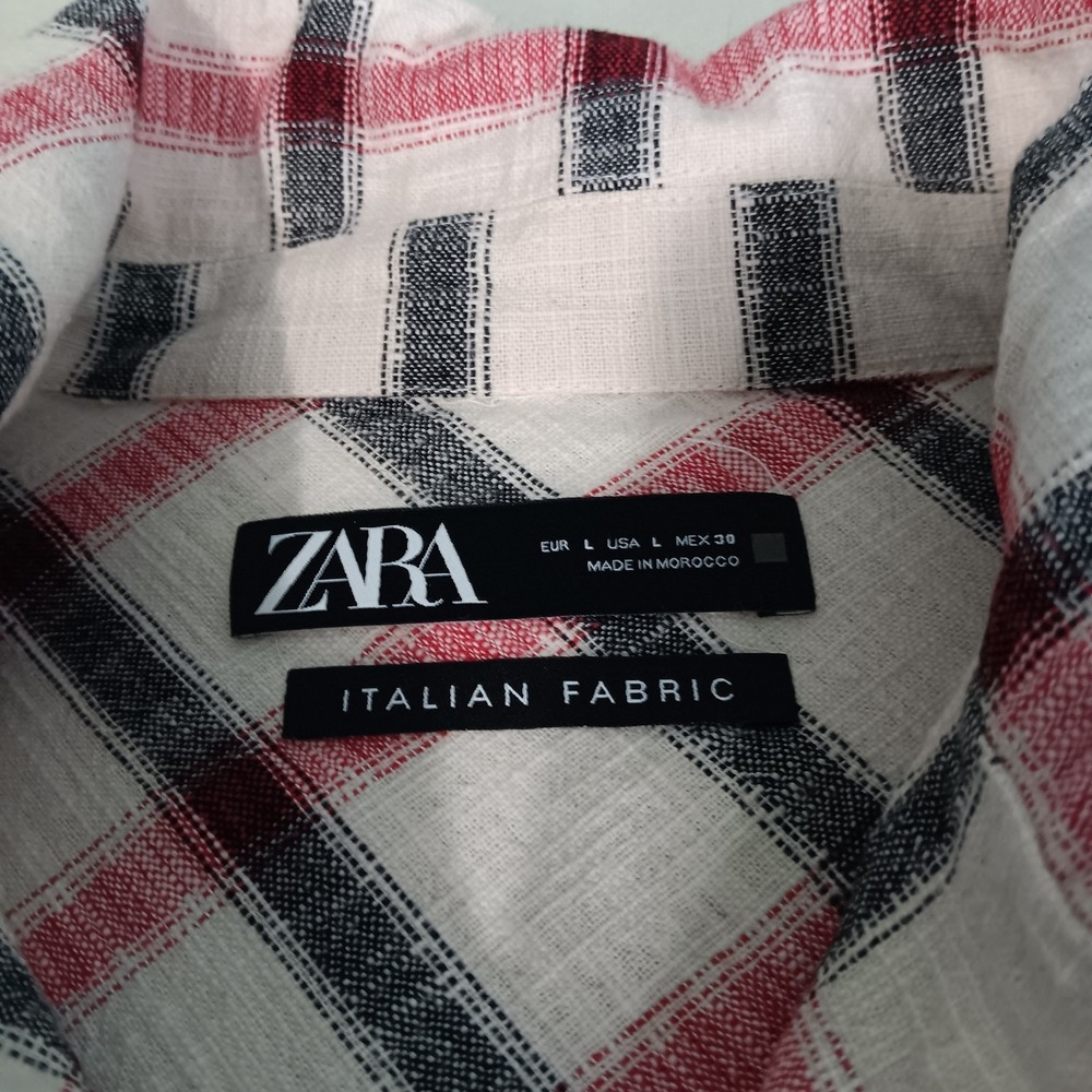 Zara Plaid Overshirt Shacket Cotton‎ Blend  Italian Fabric Pockets Boxy Size L - Picture 2 of 11